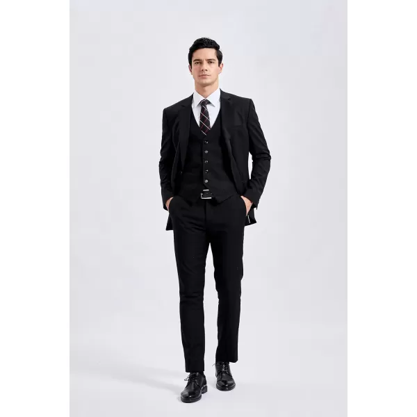 HISDERN Men's Suit Vest Business Plaid Formal Dress Waistcoat Slim Fit Vests for Men with 3 Pocket for Suit or Tuxedo