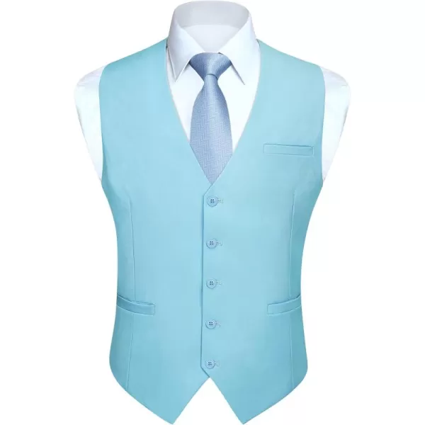 HISDERN Men's Suit Vest Business Formal Dress Waistcoat Vest with 3 Pockets for Suit or Tuxedo Slim Fit