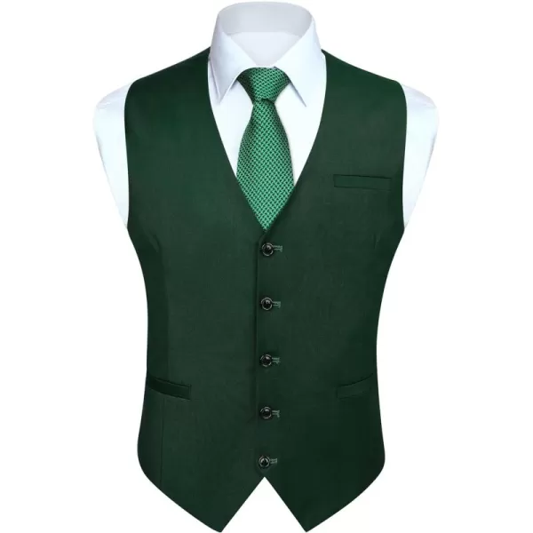 HISDERN Men's Suit Vest Business Formal Dress Waistcoat Vest with 3 Pockets for Suit or Tuxedo Slim Fit