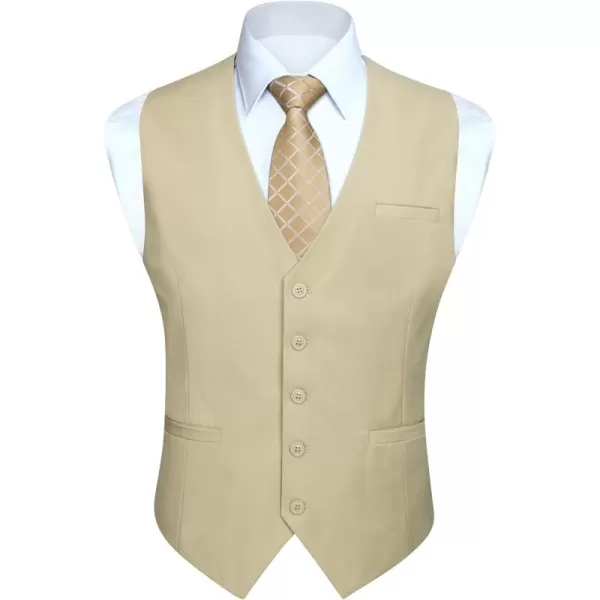 HISDERN Men's Suit Vest Business Formal Dress Waistcoat Vest with 3 Pockets for Suit or Tuxedo Slim Fit