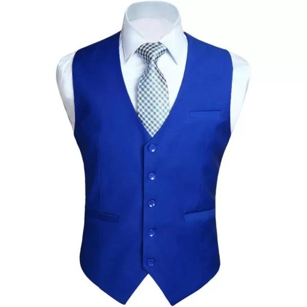 HISDERN Men's Suit Vest Business Formal Dress Waistcoat Vest with 3 Pockets for Suit or Tuxedo Slim Fit