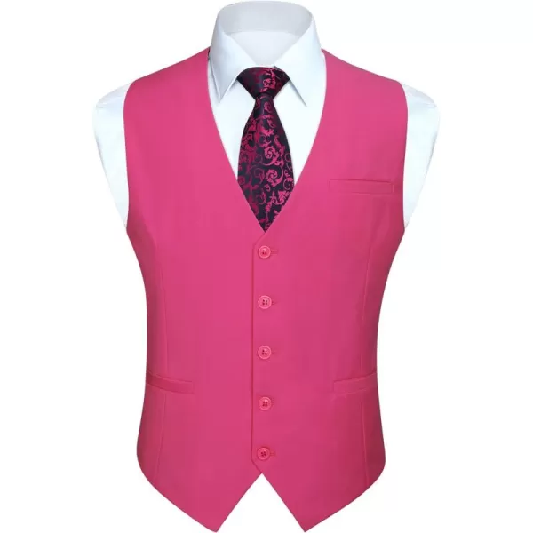 HISDERN Men's Suit Vest Business Formal Dress Waistcoat Vest with 3 Pockets for Suit or Tuxedo Slim Fit