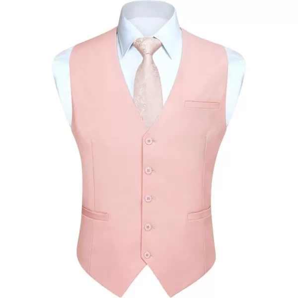 HISDERN Men's Suit Vest Business Formal Dress Waistcoat Vest with 3 Pockets for Suit or Tuxedo Slim Fit