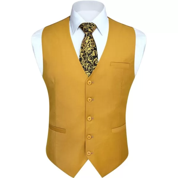 HISDERN Men's Suit Vest Business Formal Dress Waistcoat Vest with 3 Pockets for Suit or Tuxedo Slim Fit