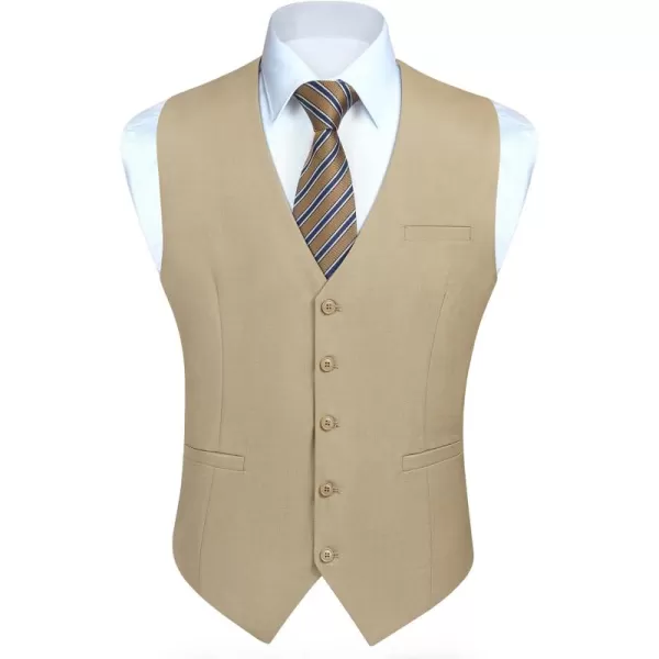 HISDERN Men's Suit Vest Business Formal Dress Waistcoat Vest with 3 Pockets for Suit or Tuxedo Slim Fit