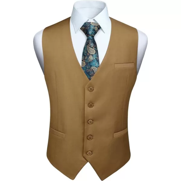 HISDERN Men's Suit Vest Business Formal Dress Waistcoat Vest with 3 Pockets for Suit or Tuxedo Slim Fit