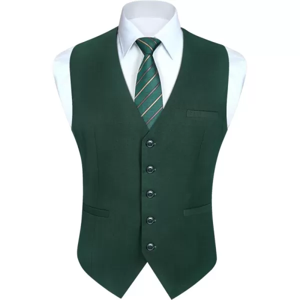 HISDERN Men's Suit Vest Business Plaid Formal Dress Waistcoat Slim Fit Vests for Men with 3 Pocket for Suit or Tuxedo