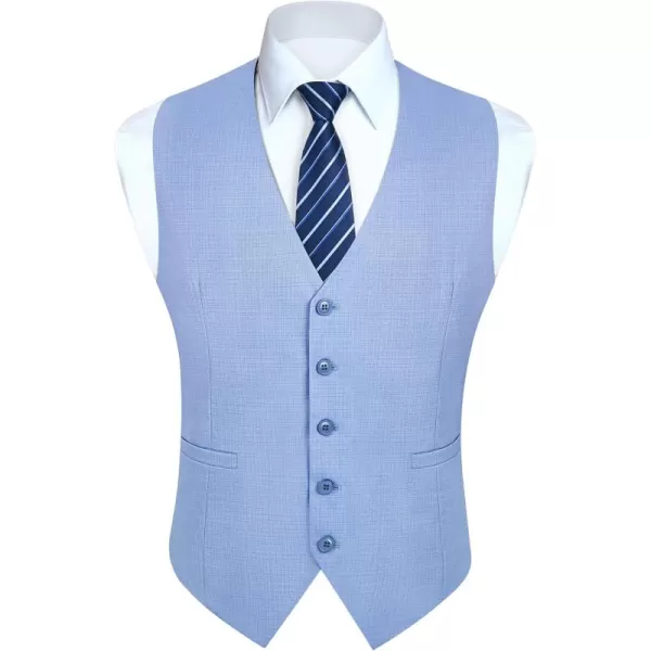 HISDERN Men's Suit Vest Business Plaid Formal Dress Waistcoat Slim Fit Vests for Men with 3 Pocket for Suit or Tuxedo