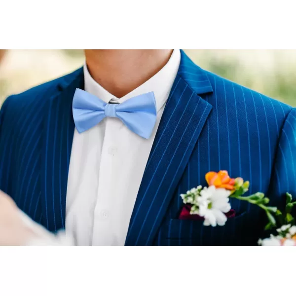 HISDERN Bow Tie and Suspenders for Men Suspender and Bowtie Handkerchief Set Adjustable Y Shape 6 Clips Wedding Brace
