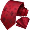 imageChristmas Ties for Men Festival Necktie Funny Vacation Xmas Tie Handkerchief Pocket Square Set for Holiday Party17red Snow