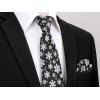 imageChristmas Ties for Men Festival Necktie Funny Vacation Xmas Tie Handkerchief Pocket Square Set for Holiday PartyBlack Snowflake