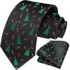 imageChristmas Ties for Men Festival Necktie Funny Vacation Xmas Tie Handkerchief Pocket Square Set for Holiday PartyBlack Tree