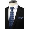 imageChristmas Ties for Men Festival Necktie Funny Vacation Xmas Tie Handkerchief Pocket Square Set for Holiday PartyBlue Snowflake
