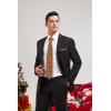 imageChristmas Ties for Men Festival Necktie Funny Vacation Xmas Tie Handkerchief Pocket Square Set for Holiday PartyBurgundy  Gold Snowflake