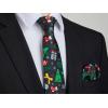 imageChristmas Ties for Men Festival Necktie Funny Vacation Xmas Tie Handkerchief Pocket Square Set for Holiday PartyDark Green
