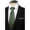 imageChristmas Ties for Men Festival Necktie Funny Vacation Xmas Tie Handkerchief Pocket Square Set for Holiday PartyGreen