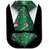 imageChristmas Ties for Men Festival Necktie Funny Vacation Xmas Tie Handkerchief Pocket Square Set for Holiday PartyGreen Red Boots