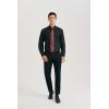 imageHISDERN Mens Dress Shirt Long Sleeve Matching Tie and Pocket Square Set Classic Button Down Formal Business ShirtsAblackStripe