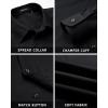 imageHISDERN Mens Dress Shirt Long Sleeve Matching Tie and Pocket Square Set Classic Button Down Formal Business ShirtsAblackStripe