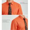 imageHISDERN Mens Dress Shirt Long Sleeve Matching Tie and Pocket Square Set Classic Button Down Formal Business ShirtsBorangePaisley