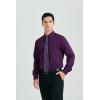 imageHISDERN Mens Dress Shirt Long Sleeve Matching Tie and Pocket Square Set Classic Button Down Formal Business ShirtsCpurplePaisley