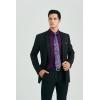 imageHISDERN Mens Dress Shirt Long Sleeve Matching Tie and Pocket Square Set Classic Button Down Formal Business ShirtsCpurplePaisley