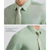 imageHISDERN Mens Dress Shirt Long Sleeve Matching Tie and Pocket Square Set Classic Button Down Formal Business ShirtsDgreen SagePaisley