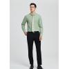 imageHISDERN Mens Dress Shirt Long Sleeve Matching Tie and Pocket Square Set Classic Button Down Formal Business ShirtsDgreen SagePaisley