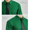 imageHISDERN Mens Dress Shirt Long Sleeve Matching Tie and Pocket Square Set Classic Button Down Formal Business ShirtsDgreenPlaid