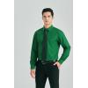 imageHISDERN Mens Dress Shirt Long Sleeve Matching Tie and Pocket Square Set Classic Button Down Formal Business ShirtsDgreenPlaid