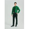 imageHISDERN Mens Dress Shirt Long Sleeve Matching Tie and Pocket Square Set Classic Button Down Formal Business ShirtsDgreenPlaid