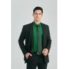 imageHISDERN Mens Dress Shirt Long Sleeve Matching Tie and Pocket Square Set Classic Button Down Formal Business ShirtsDgreenPlaid