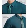 imageHISDERN Mens Dress Shirt Long Sleeve Matching Tie and Pocket Square Set Classic Button Down Formal Business ShirtsDtealFloral