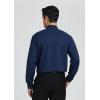 imageHISDERN Mens Dress Shirt Long Sleeve Matching Tie and Pocket Square Set Classic Button Down Formal Business ShirtsE02dress Shirt Navy Blue  Blue Tie