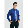 imageHISDERN Mens Dress Shirt Long Sleeve Matching Tie and Pocket Square Set Classic Button Down Formal Business ShirtsEblue RoyalPaisley