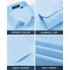 imageHISDERN Mens Dress Shirt Long Sleeve Matching Tie and Pocket Square Set Classic Button Down Formal Business ShirtsEblue SkyFloral