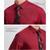 imageHISDERN Mens Dress Shirt Long Sleeve Matching Tie and Pocket Square Set Classic Button Down Formal Business ShirtsFburgundyFloral