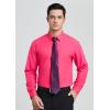 imageHISDERN Mens Dress Shirt Long Sleeve Matching Tie and Pocket Square Set Classic Button Down Formal Business ShirtsFhot PinkFloral