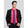 imageHISDERN Mens Dress Shirt Long Sleeve Matching Tie and Pocket Square Set Classic Button Down Formal Business ShirtsFhot PinkFloral