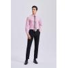 imageHISDERN Mens Dress Shirt Long Sleeve Matching Tie and Pocket Square Set Classic Button Down Formal Business ShirtsFpinkPaisley