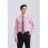 imageHISDERN Mens Dress Shirt Long Sleeve Matching Tie and Pocket Square Set Classic Button Down Formal Business ShirtsFpinkPaisley