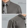 imageHISDERN Mens Dress Shirt Long Sleeve Matching Tie and Pocket Square Set Classic Button Down Formal Business ShirtsGgreyPlaid