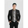 imageHISDERN Mens Dress Shirt Long Sleeve Matching Tie and Pocket Square Set Classic Button Down Formal Business ShirtsGgreyPlaid