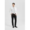 imageHISDERN Mens Dress Shirt Long Sleeve Matching Tie and Pocket Square Set Classic Button Down Formal Business ShirtsHwhiteFloral