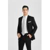 imageHISDERN Mens Dress Shirt Long Sleeve Matching Tie and Pocket Square Set Classic Button Down Formal Business ShirtsHwhiteFloral