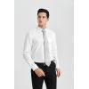 imageHISDERN Mens Dress Shirt Long Sleeve Matching Tie and Pocket Square Set Classic Button Down Formal Business ShirtsHwhiteFloral