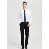 imageHISDERN Mens Dress Shirt Long Sleeve Matching Tie and Pocket Square Set Classic Button Down Formal Business ShirtsHwhitePlaid