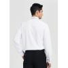 imageHISDERN Mens Dress Shirt Long Sleeve Matching Tie and Pocket Square Set Classic Button Down Formal Business ShirtsHwhitePlaid