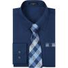 E02-dress Shirt Navy Blue & Blue Tie