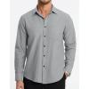 imageHISDERN Mens Dress Shirts Long Sleeve Button Down Shirts for Men Oxford Business Casual Formal Collared Shirt with PocketGrey